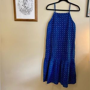 Voloshin Vintage Fabric Indigo Midi Sundress